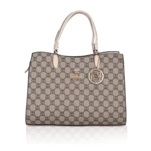 Generic Women’s Faux Leather Printed Handbag (Beige)