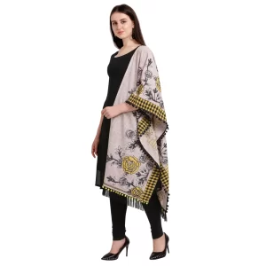 Generic Women’s Cotton Embroidered Dupatta (Gray, Length: 1.5 to 2 Mtr)