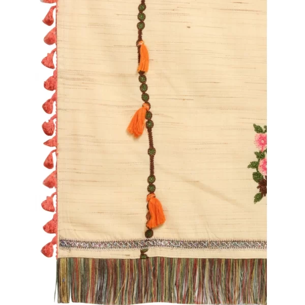 Women's Cotton Embroidered Dupatta (Beige, Length: 1.5 to 2 Mtr)