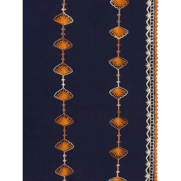 Women's Cotton Opaque Stole (Navy Blue , Length: 1.5 to 2 Mtr)