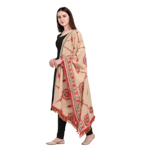Generic Women’s Cotton Embroidered Dupatta (Beige, Length: 0.5 to 1 Mtr)