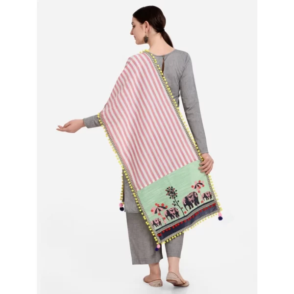 Women's Cotton Embroidered Dupatta (Off White, Length: 1.5 to 2 Mtr)