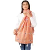 Women's Cotton Opaque Stole (Peach, Length: 1.5 to 2 Mtr)