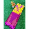 Women's Chiffon Printed Saree With Unstitched Blouse (Pink, 5-5 Mtrs)
