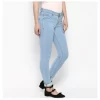 Women's Denim Distressed Buttoned Jeans (Blue)