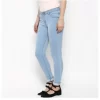 Women's Denim Distressed Buttoned Jeans (Blue)