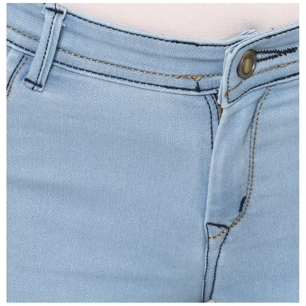 Generic Women's Denim Distressed Buttoned Jeans (Blue)