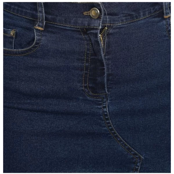Generic Women's Denim Stitching Pattern Buttoned Skirt (Blue)