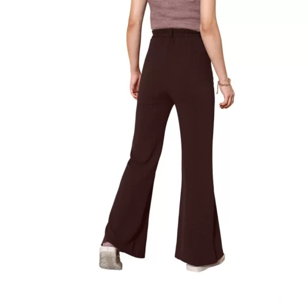 Generic Women's Polyester Cow Pattern Pant (Coffee)