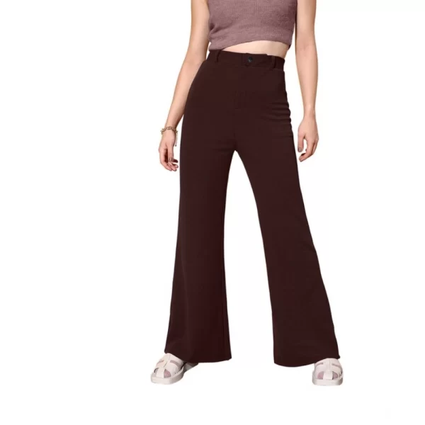Generic Women's Polyester Cow Pattern Pant (Coffee)