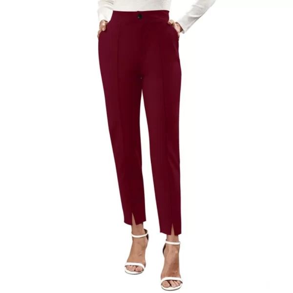 Generic Women's Polyester Solid With Pocket Pant (Maroon)
