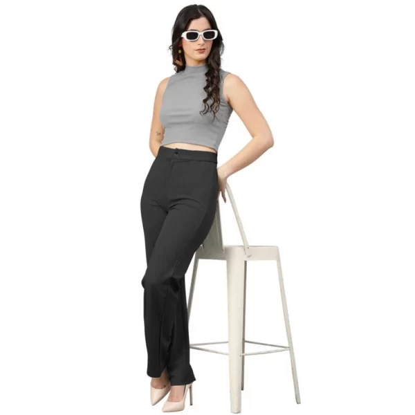 Generic Women's Polyester Cow Pattern Pant (Black)