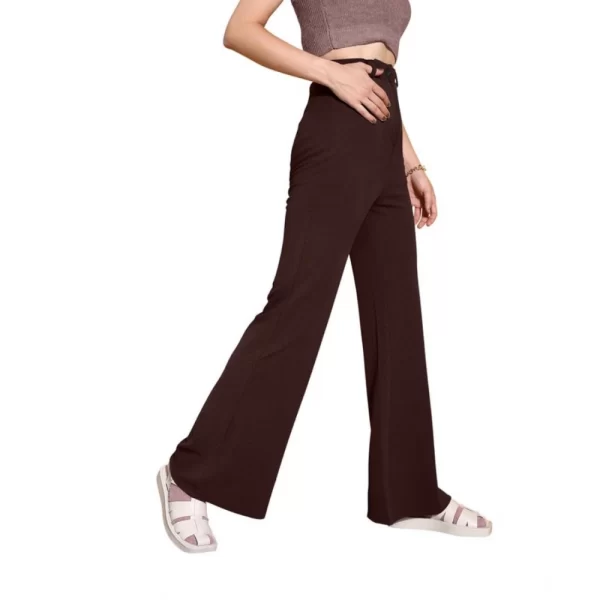 Generic Women's Polyester Cow Pattern Pant (Coffee)