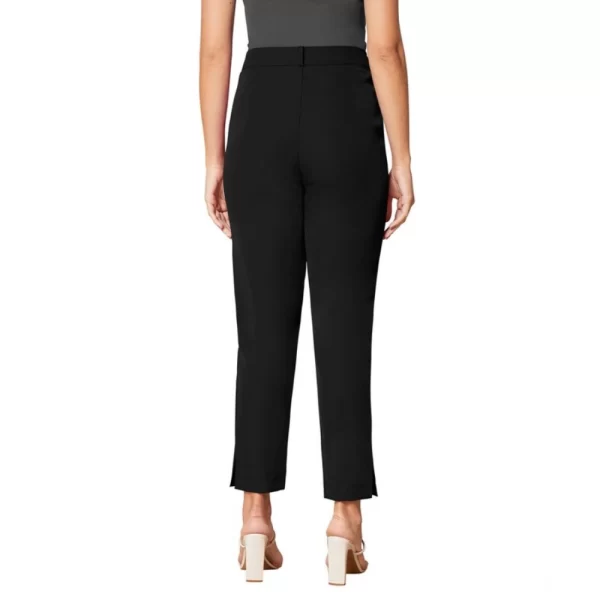Generic Women's Polyester Solid With Pocket Pant (Black)