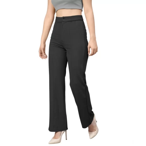 Generic Women's Polyester Cow Pattern Pant (Black)