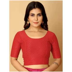Generic Pack Of_2 Women’s Hosiery Short Sleeves Round Neck Non-Padded Blouse (Red)