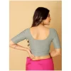 Pack Of_2 Women's Hosiery Short Sleeves Round Neck Non-Padded Blouse (Grey)
