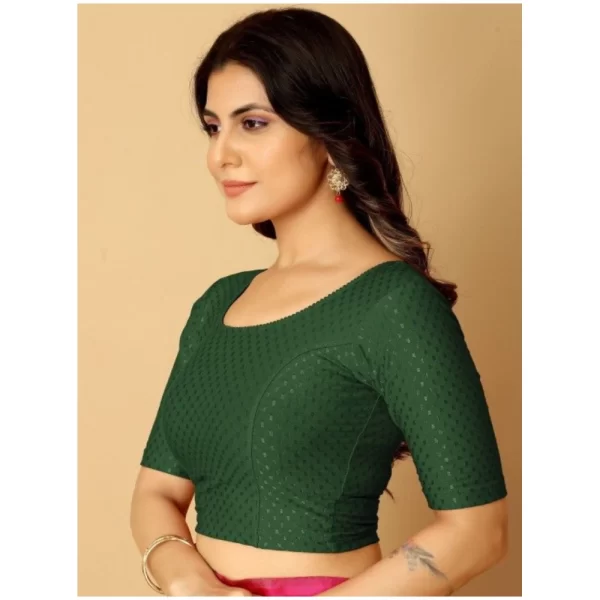 Pack Of_2 Women's Hosiery Short Sleeves Round Neck Non-Padded Blouse (Green)