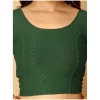 Pack Of_2 Women's Hosiery Short Sleeves Round Neck Non-Padded Blouse (Green)