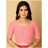 Pack Of_2 Women's Hosiery Short Sleeves Round Neck Non-Padded Blouse (Peach)