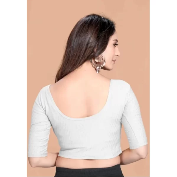 Pack Of_2 Women's Hosiery Short Sleeves Round Neck Non-Padded Blouse (White)