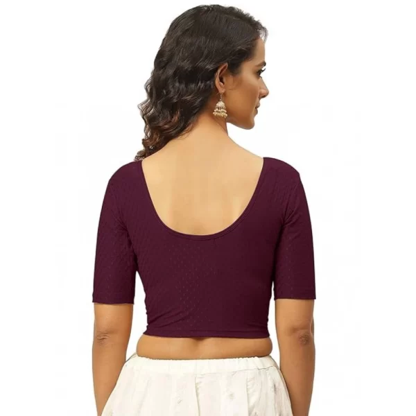 Pack Of_2 Women's Hosiery Short Sleeves Round Neck Non-Padded Blouse (Purple)