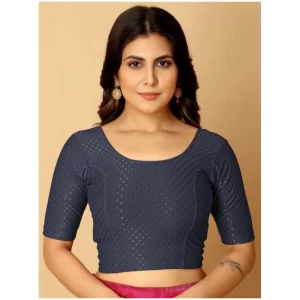 Generic Pack Of_2 Women’s Hosiery Short Sleeves Round Neck Non-Padded Blouse (Navy Blue)