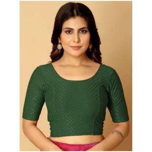 Generic Pack Of_2 Women’s Hosiery Short Sleeves Round Neck Non-Padded Blouse (Green)