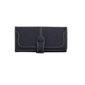 Generic Women’s Faux Leather Medium Snap Button Wallet (Black)