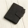 Women's Vegan Leather Small Zipper Wallet (Black)