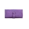 Women's Faux Leather Medium Snap Button Wallet (Purple)