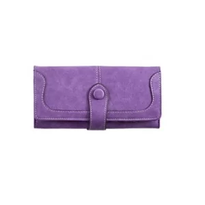Generic Women’s Faux Leather Medium Snap Button Wallet (Purple)