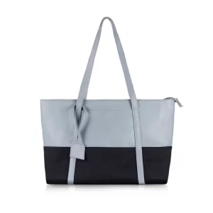 Generic Women’s Faux Leather Large Shoulder Zipper Handbag (Light Blue)