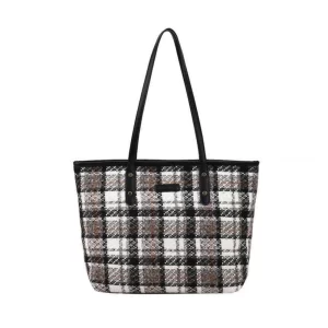 Generic Women’s Woolen  Medium Shoulder Zipper Handbag (White)