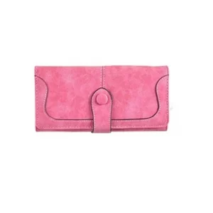 Generic Women’s Faux Leather Medium Snap Button Wallet (Pink)