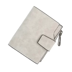 Generic Women’s Vegan Leather Small Zipper Wallet (Grey)