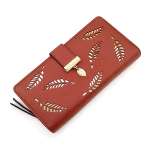 Generic Women’s Faux Leather Medium Snap Button Wallet (Brown)