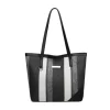Women's Faux Leather Zipper ToteBag (Multicolor)