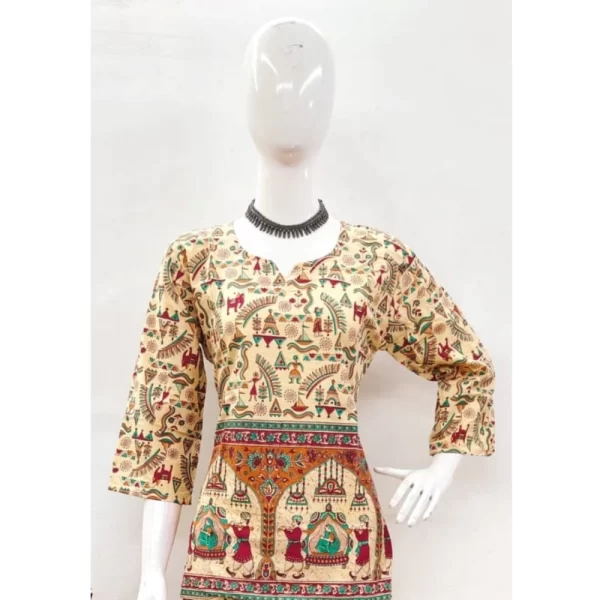 Women's Cotton Jaipuri Printed 3-4th Sleeve Co ord Set (Multicolor)
