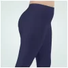 Women's Cotton Blended Solid Shimmer Ankle leggings (Navy Blue)