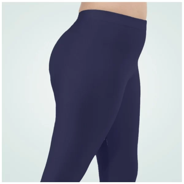 Women's Cotton Blended Solid Shimmer Ankle leggings (Navy Blue)