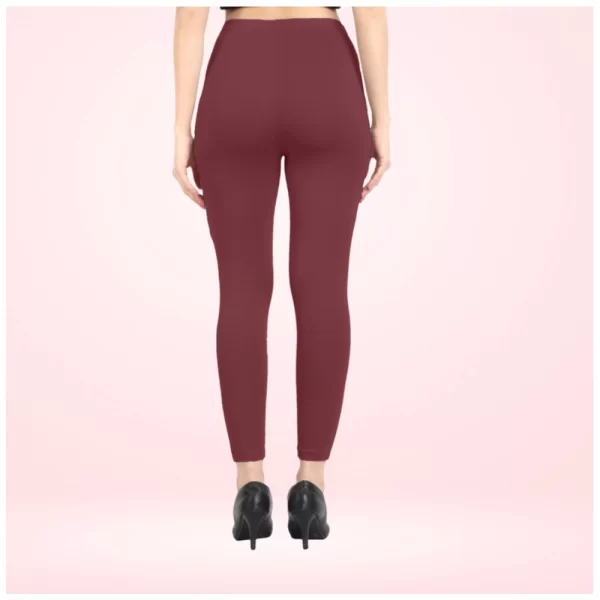 Generic Women's Cotton Blended Solid Ankle legging (Maroon)