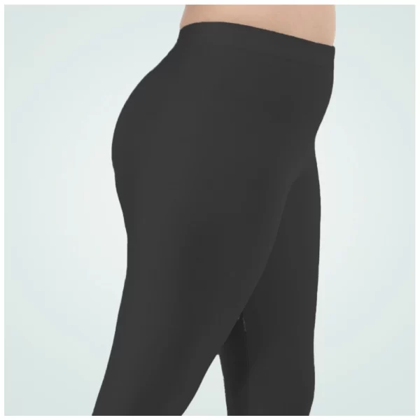 Generic Women's Cotton Blended Solid Shimmer Ankle leggings (Black)