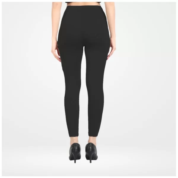 Women's Cotton Blended Solid Ankle legging (Black)