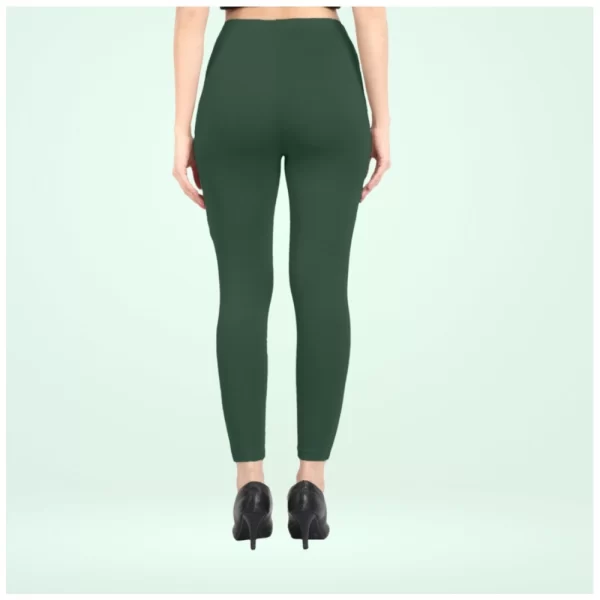 Generic Women's Cotton Blended Solid Ankle legging (Bottle Green)