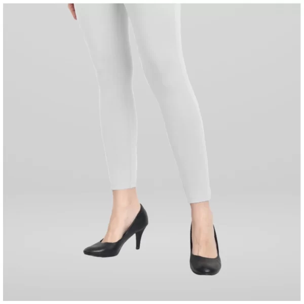 Generic Women's Cotton Blended Solid Ankle legging (White)