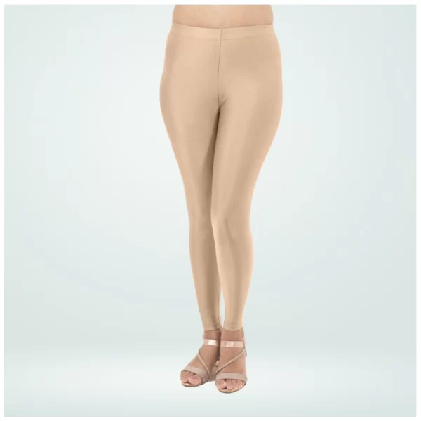 Women's Cotton Blended Solid Shimmer Ankle leggings (Sandal)