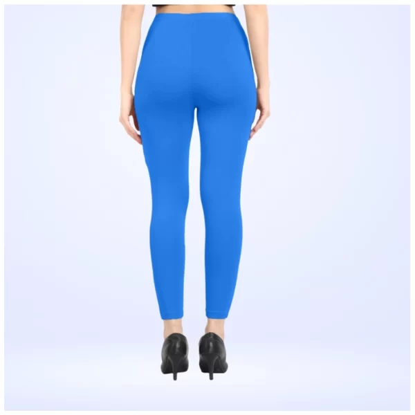Generic Women's Cotton Blended Solid Ankle legging (Blue)