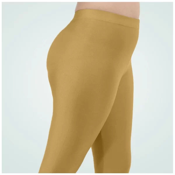 Women's Cotton Blended Solid Shimmer Ankle leggings (Beige)
