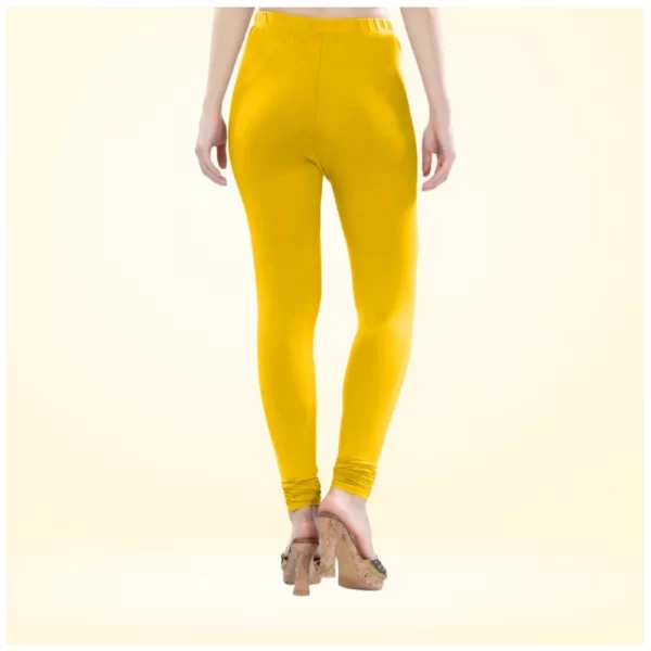 Generic Women's Cotton Blended Solid Churidar leggings (Yellow)